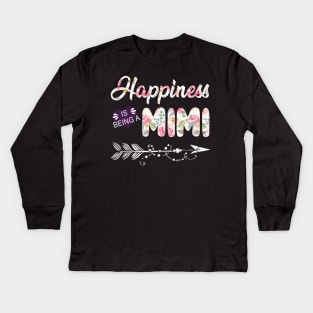 Happiness Is Being A Mimi Kids Long Sleeve T-Shirt